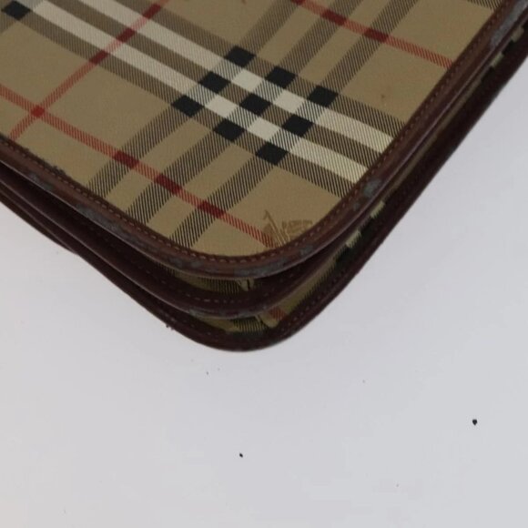 Burberrys Nova Check Shoulder Bag PVC Beige Brown gold Auth 110829 - Picture 4 of 16